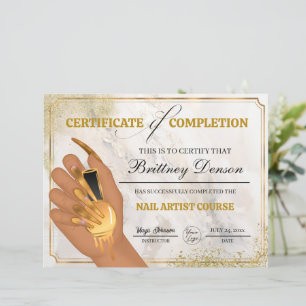 Papier Certificat d'achèvement de l'octroi Technicien de