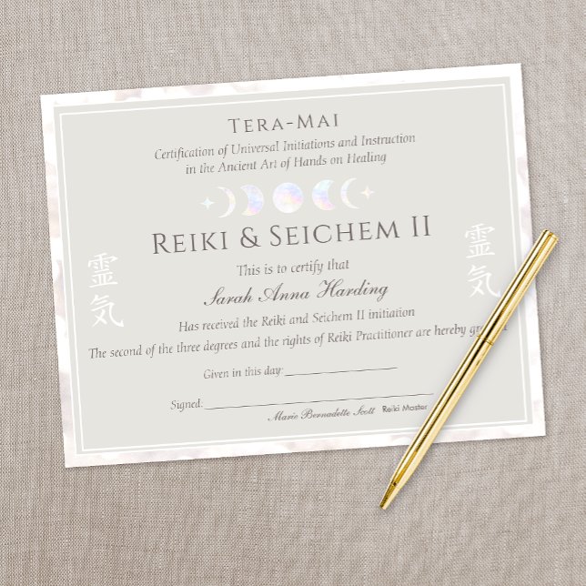 Papier Certificat d'achèvement de Reiki Yoga (Créateur téléchargé)