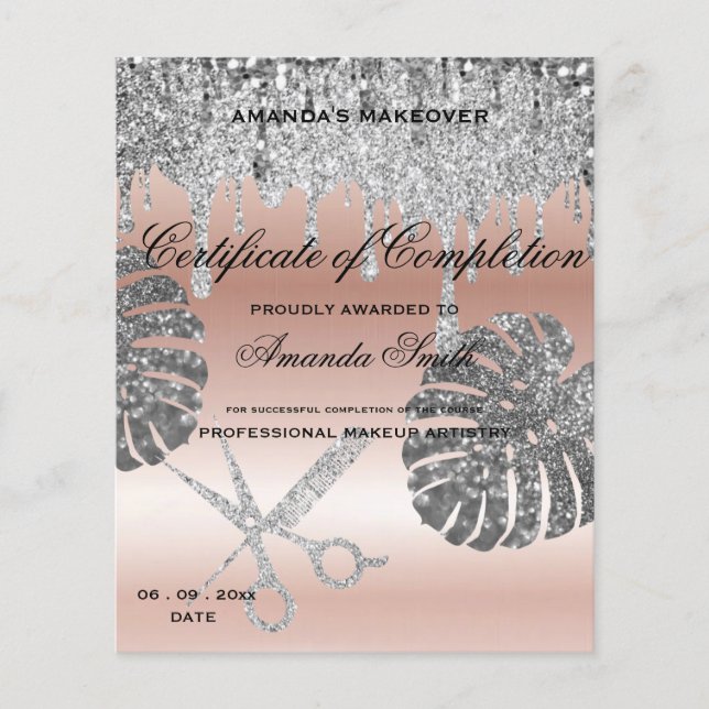 Papier Certificat d'achèvement en or noir blanc (Devant)