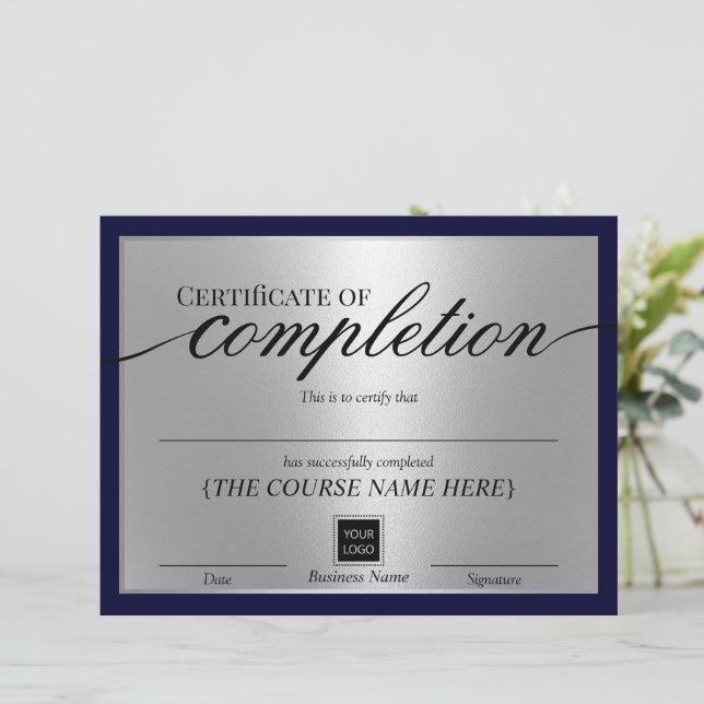 Papier Certificat d'achèvement Marine & Silver Award (Debout devant)