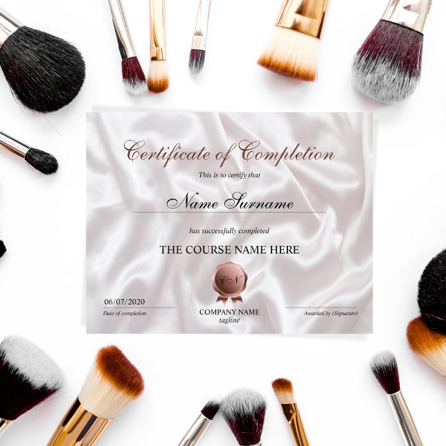 Papier Certificat d'achèvement Prix de maquillage (Créateur téléchargé)