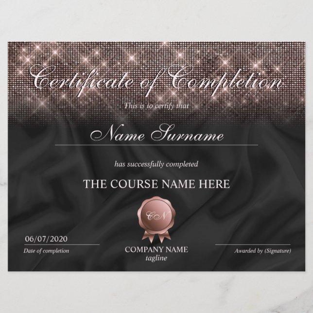 Papier Certificat d'achèvement Prix de maquillage (Devant)