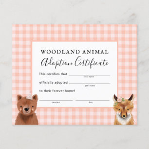 Papier Certificat d'adoption de fête d'anniversaire de Gi