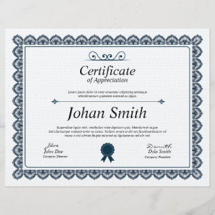 Papier Certificat D'Appréciation