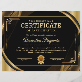 Papier Certificat d'appréciation