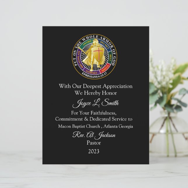 Papier Certificat d'appréciation d'église (Debout devant)