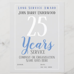 Papier Certificat d'attribution de service long