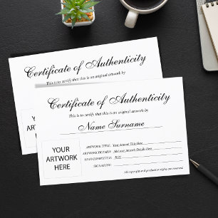 Papier Certificat d'authenticité