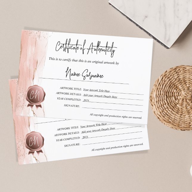Papier Certificat d'authenticité (Créateur téléchargé)