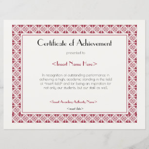 Papier Certificat d'avènement