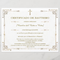 Certificat de Baptême Élégant