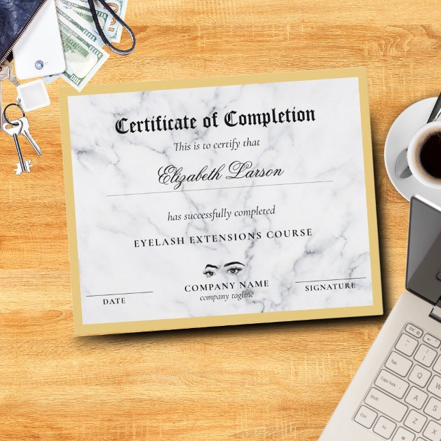 Papier Certificat de compétence Marbre Thème (Créateur téléchargé)