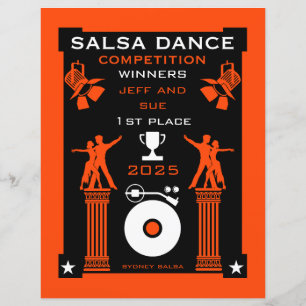 Papier Certificat de Concours de Danse Salsa
