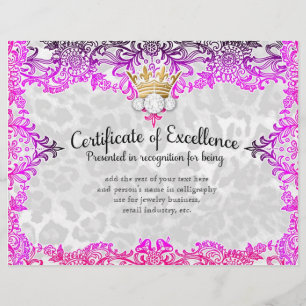 Papier Certificat de couronnement 311 en dentelle multico