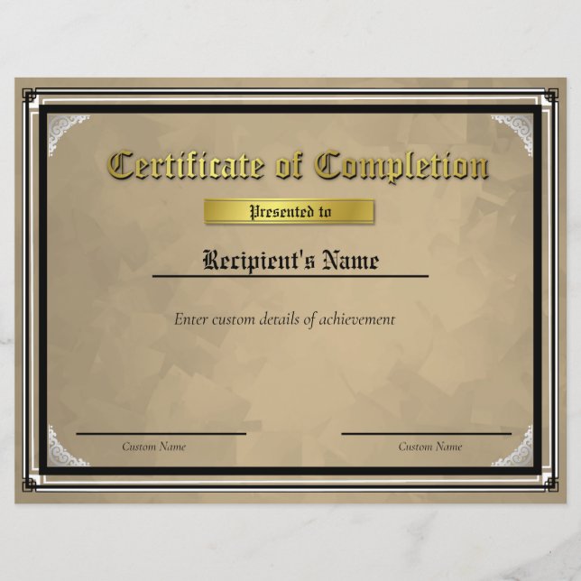 Papier Certificat de drapeau personnalisé Thin Blue Line (Devant)