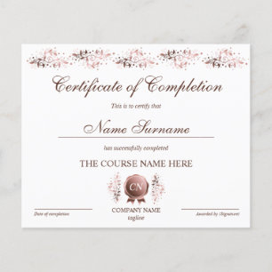 Papier Certificat de fin de cours