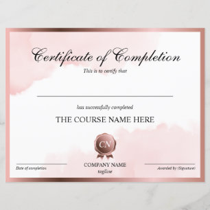 Papier Certificat de fin de cours