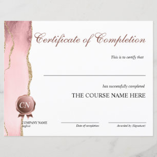 Papier Certificat de fin de cours
