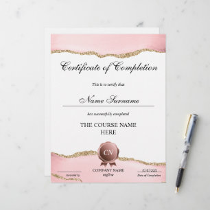 Papier Certificat de fin de cours
