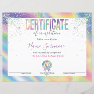 Papier Certificat de fin de cours