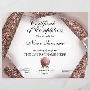 Papier Certificat de fin de cours