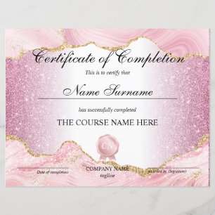 Papier Certificat de fin de cours