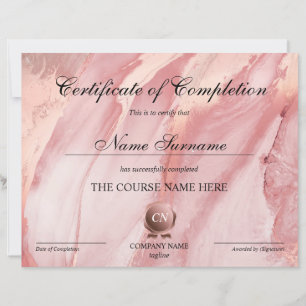 Papier Certificat de fin de cours