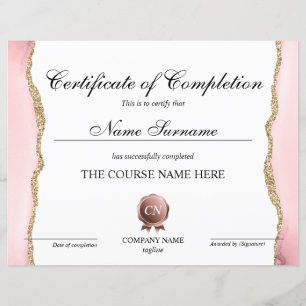 Papier Certificat de fin de cours