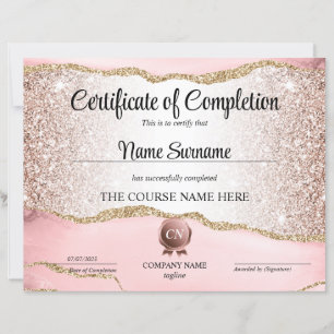 Papier Certificat de fin de cours