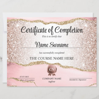 Papier Certificat de fin de cours