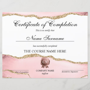 Papier Certificat de fin de cours