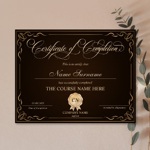 Papier Certificat de fin de cours