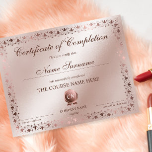 Papier Certificat de fin de cours