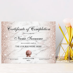 Papier Certificat de fin de cours