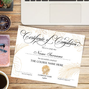 Papier Certificat de fin de cours