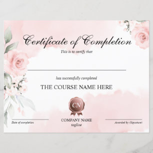 Papier Certificat de fin de cours
