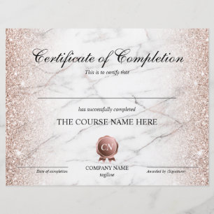 Papier Certificat de fin de cours