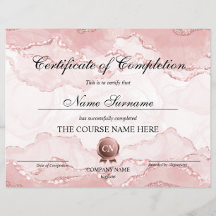Papier Certificat de fin de cours