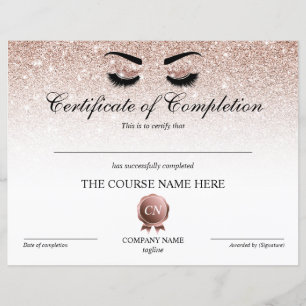 Papier Certificat de fin de cours