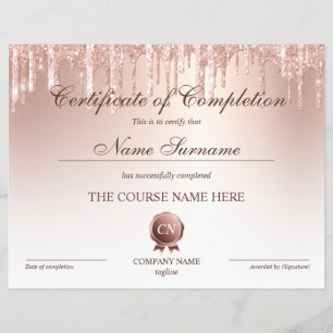 Papier Certificat de fin de cours