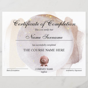 Papier Certificat de fin de cours