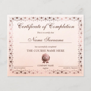 Papier Certificat de fin de cours