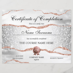 Papier Certificat de fin de cours