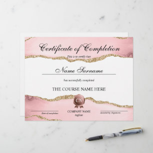 Papier Certificat de fin de cours