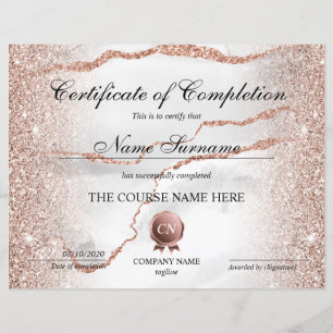 Papier Certificat de fin de cours