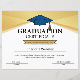 Papier Certificat de fin de diplôme d'or PDF