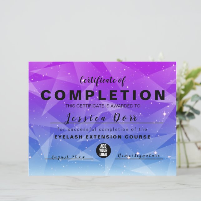 Papier Certificat de fin de la fille rose moderne (Debout devant)