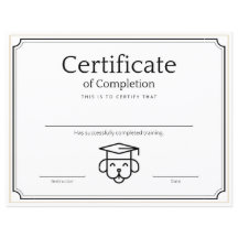 Certificat de formation pour animaux de compagnie 