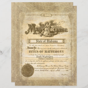 Papier Certificat de mariage vintage
