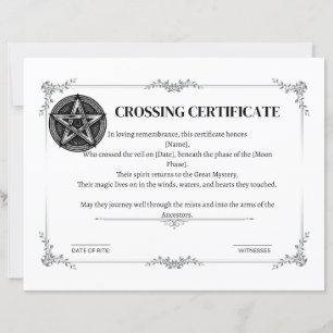 Papier Certificat de passage du voile